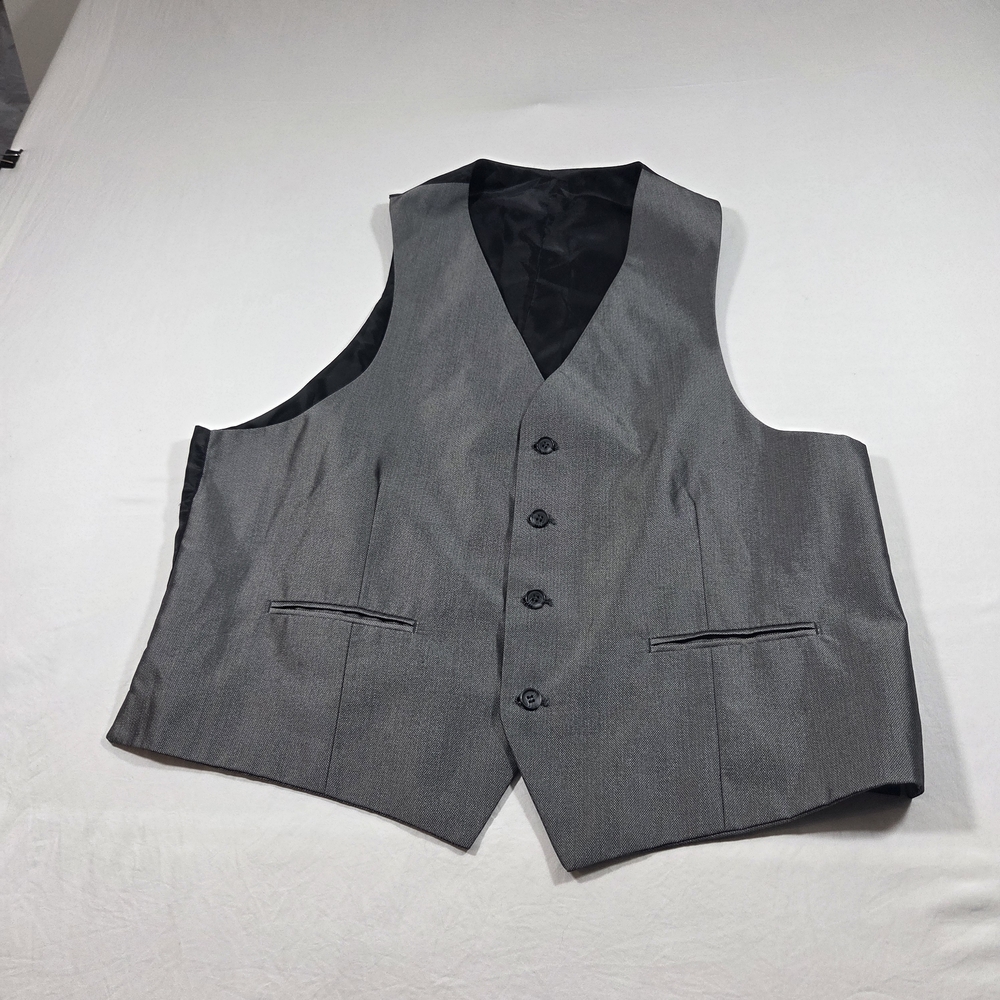 MidtownMan VEST Men's Gray Suit Vest Large Size Adjustable Back Office Work
